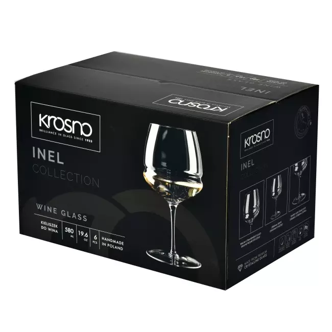 kieliszki do wina białego Krosno Inel 580 ml opakowanie